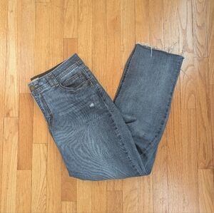 Democracy "Ab" Technology Straight Leg Raw Hem Distressed Jeans